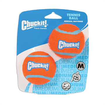 CHUCKIT Tennis Ball, str. M, orange/blå, 2 stk.