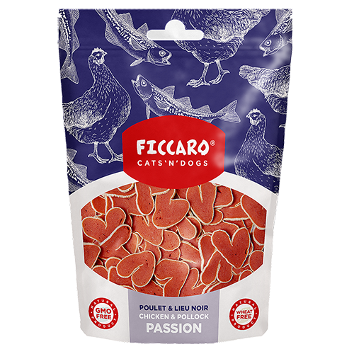 Ficcaro Chicken & Pollock Passion, hundegodbid med kylling og sejfisk, 100 g.