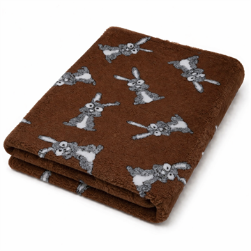 Vetbed hundetæppe, Brun med kanin, non-slip, 150×100 cm