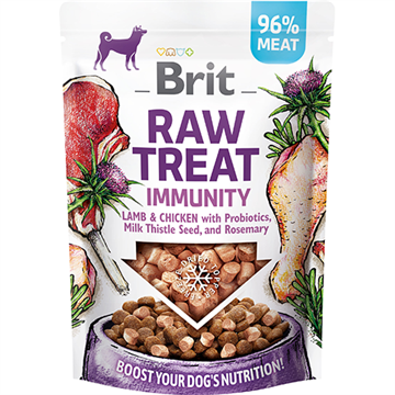 Brit Raw Treat Immunity, lam og kylling med probiotika, marietidsel og rosmarin, 40 gr. UDLØB DEC 24, MAX 1 stk. pr. ordre