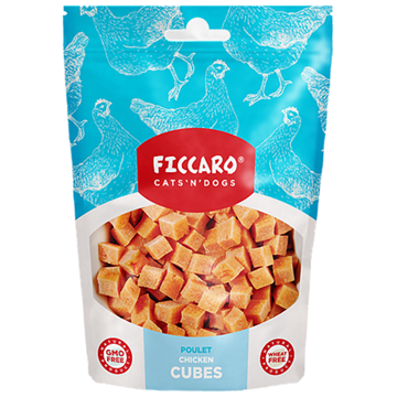 Ficcaro Chicken Cubes, hundegodbid med kylling, 100 g.