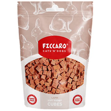 Ficcaro Soft Rabbit Cubes, hundegodbid med kanin, 100 g.