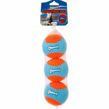 CHUCKIT Amphibious bolde, flydende, orange/blå, 3 stk.