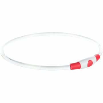 Trixie Flash light ring, halsbånd med lys, L-XL: 65 cm/ø8 mm, rød