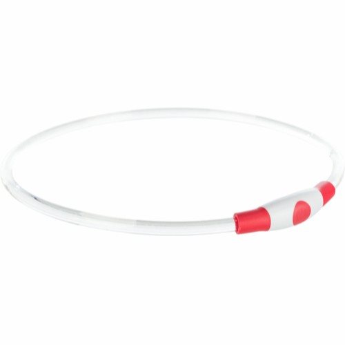 Trixie Flash light ring, halsbånd med lys, S-M: 40 cm/ø8 mm, rød
