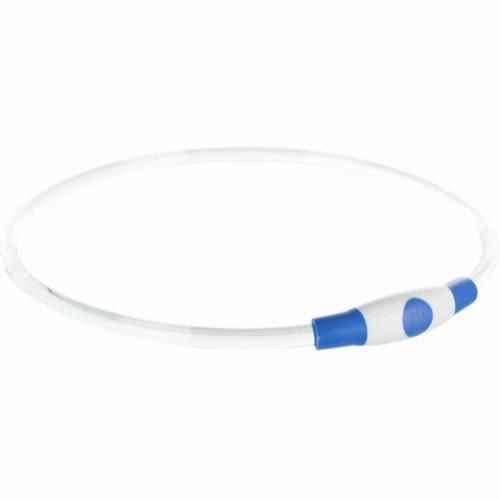 Trixie Flash light ring, halsbånd med lys, L-XL: 65 cm/ø8 mm, blå